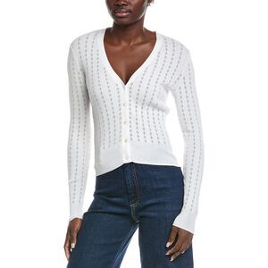 Autumn Cashmere Womens  Pointelle Cardigan, White